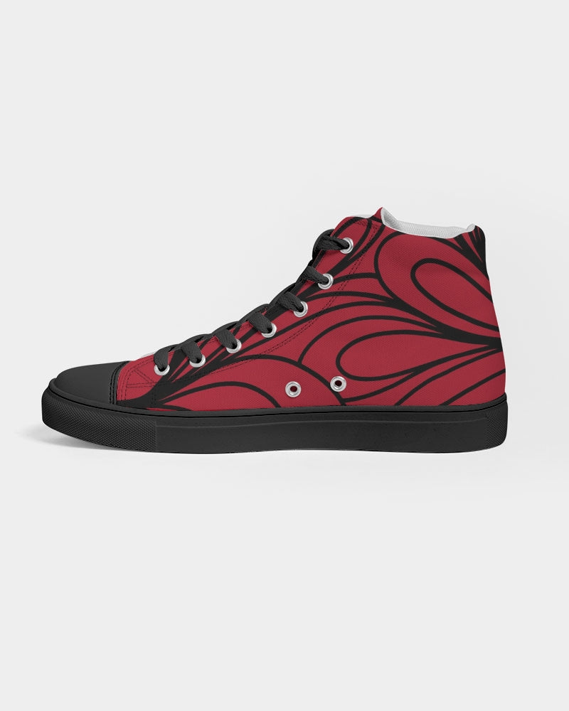 Love Red Collection Women's Hightop Canvas Shoe - Black