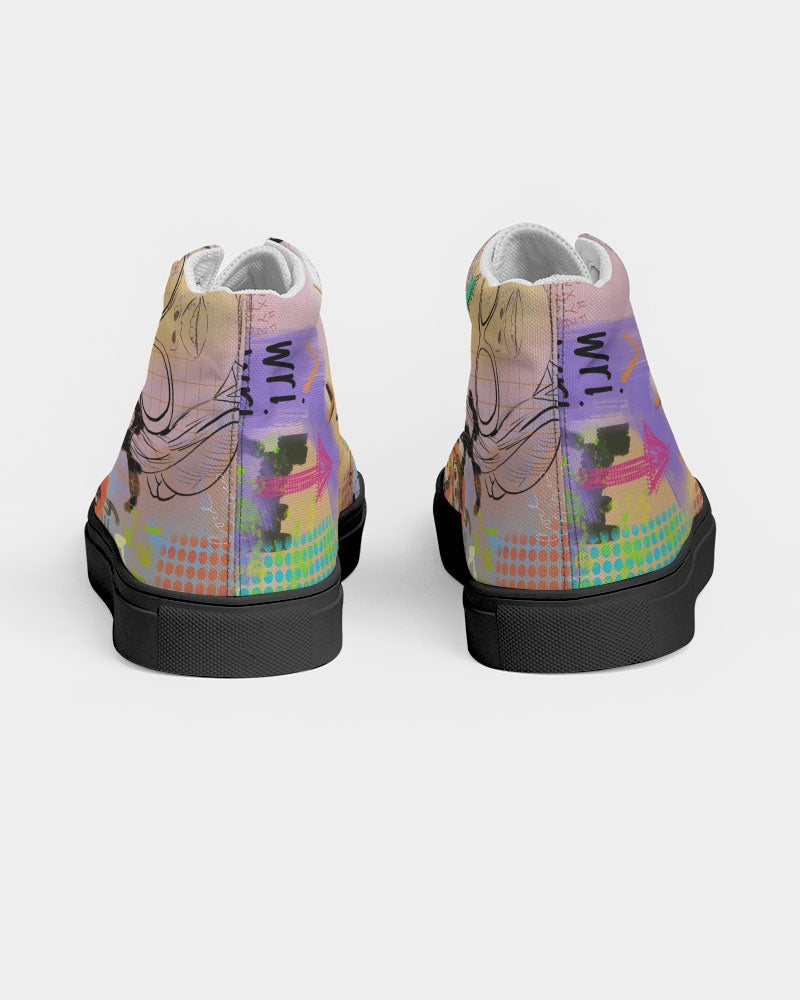 My Headphones Collection Women's Hightop Canvas Shoe - Black