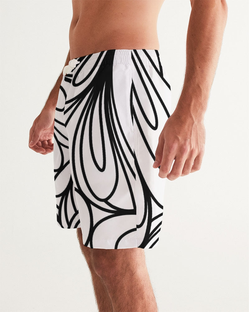 Louie Wri Black and White Collection Men's Swim Trunk