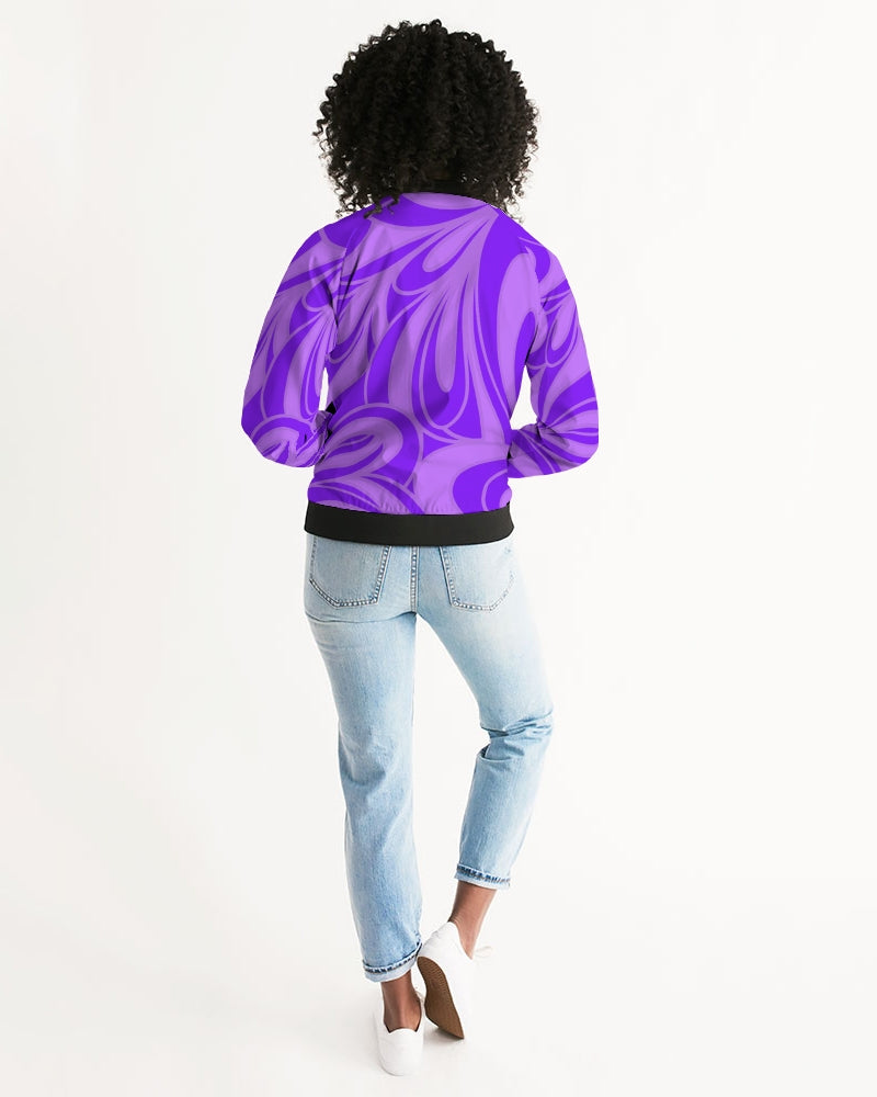 Louie Wri Purple Groove Women's Bomber Jacket