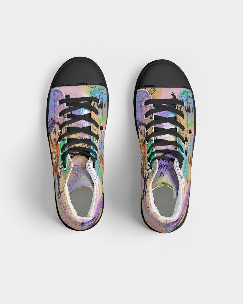 My Headphones Collection Women's Hightop Canvas Shoe - Black