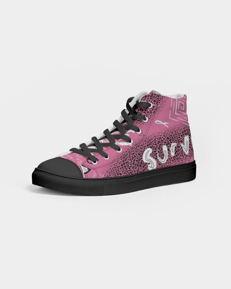 Survivor Pink Collection Women's Hightop Canvas Shoe - Black