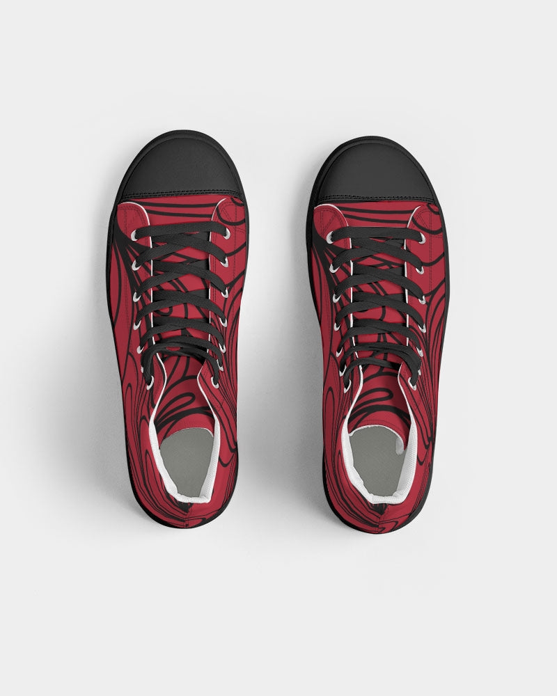 Love Red Collection Women's Hightop Canvas Shoe - Black