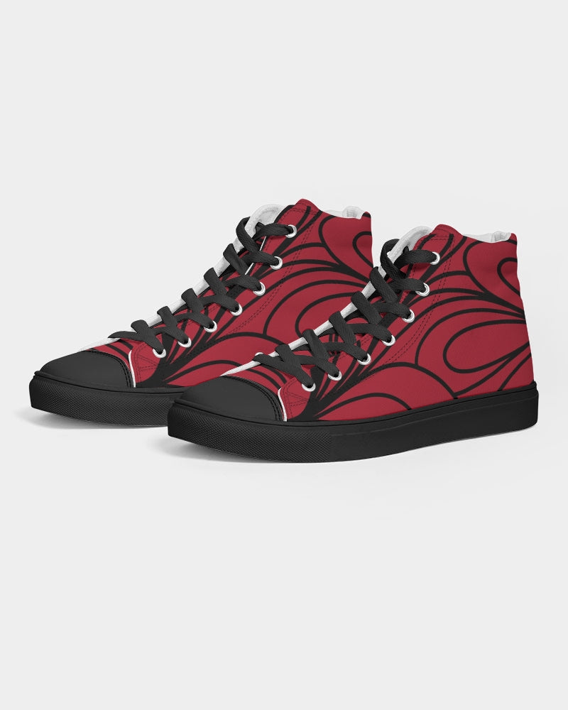 Love Red Collection Women's Hightop Canvas Shoe - Black