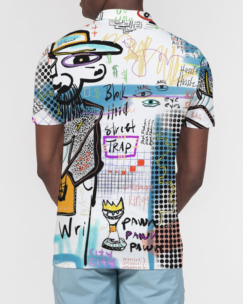 Louie Wri Trap 2 Collection Men's Slim Fit Short Sleeve Polo