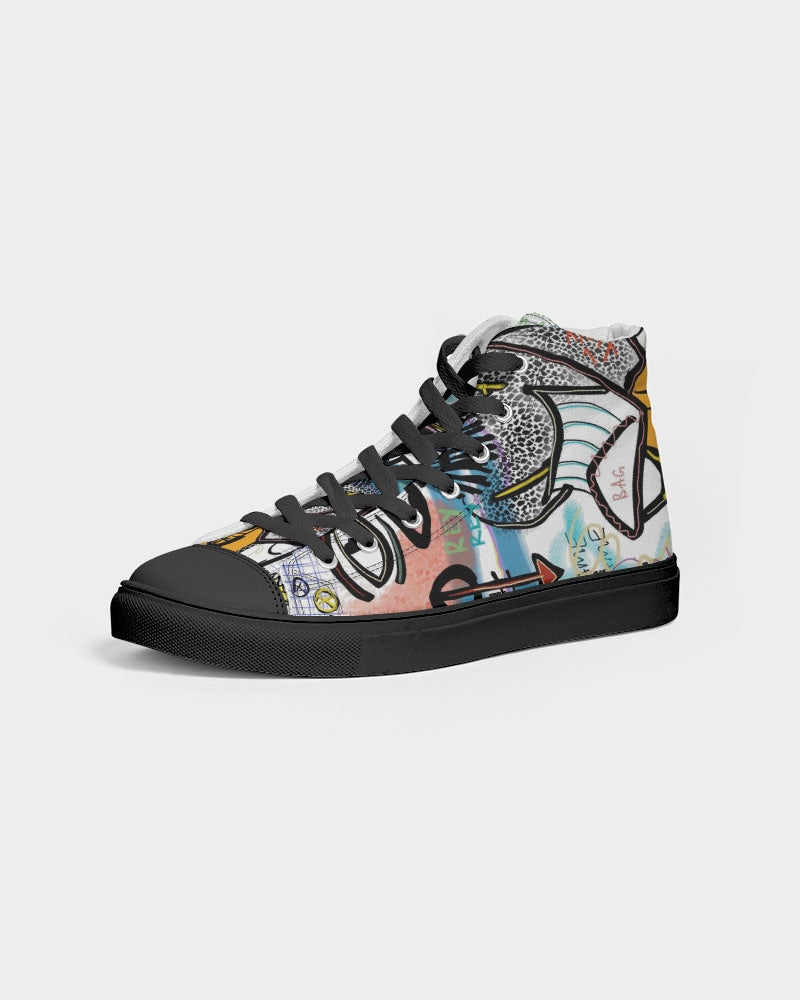 Louie Wri Trap 2 Collection Women's Hightop Canvas Shoe - Black