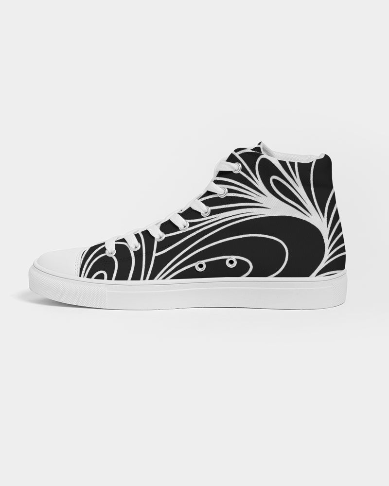 Louie Wri Black and White Collection Women's Hightop Canvas Shoe