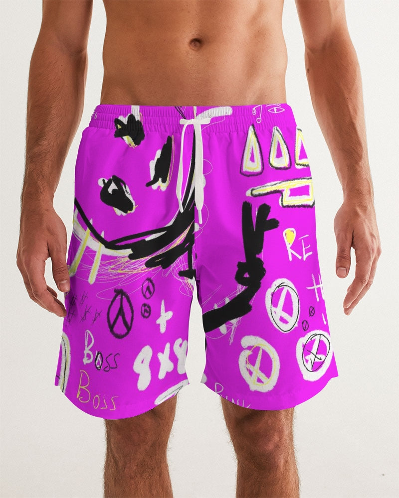 Louie Wri Trap Pink Collection Men's Swim Trunk
