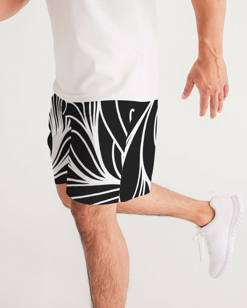 Louie Wri Black and White Men's Jogger Shorts