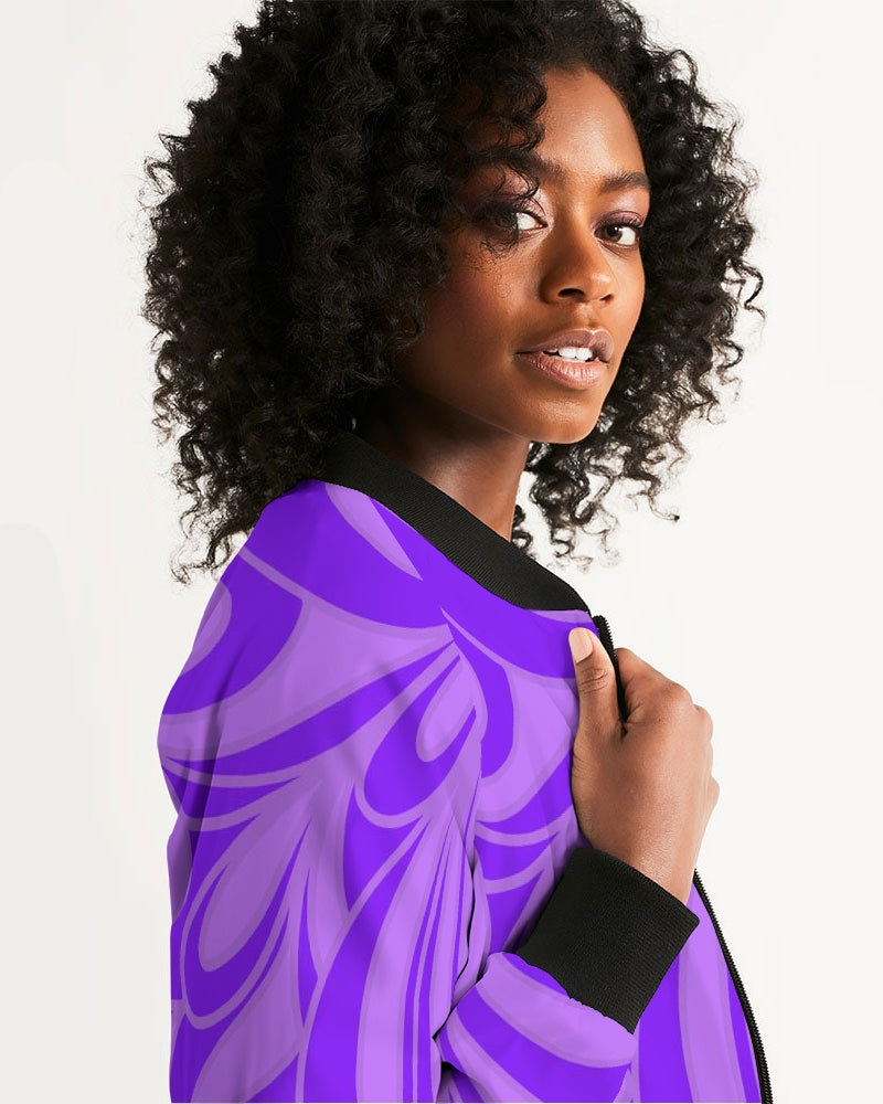 Louie Wri Purple Groove Women's Bomber Jacket