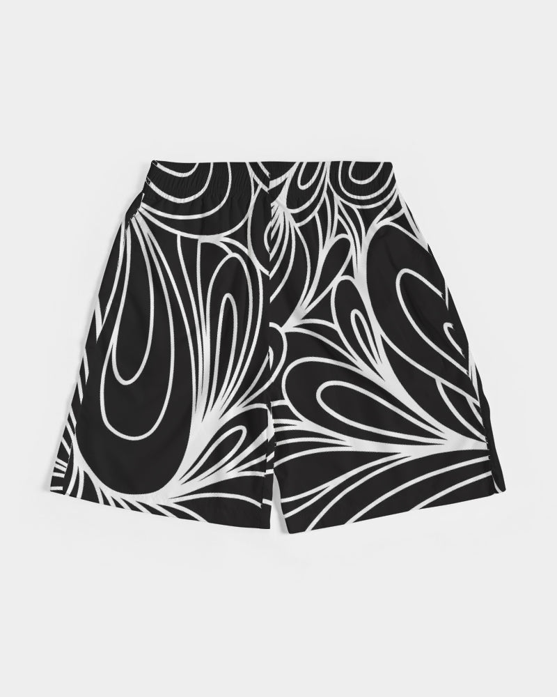 Louie Wri Black and White Men's Jogger Shorts