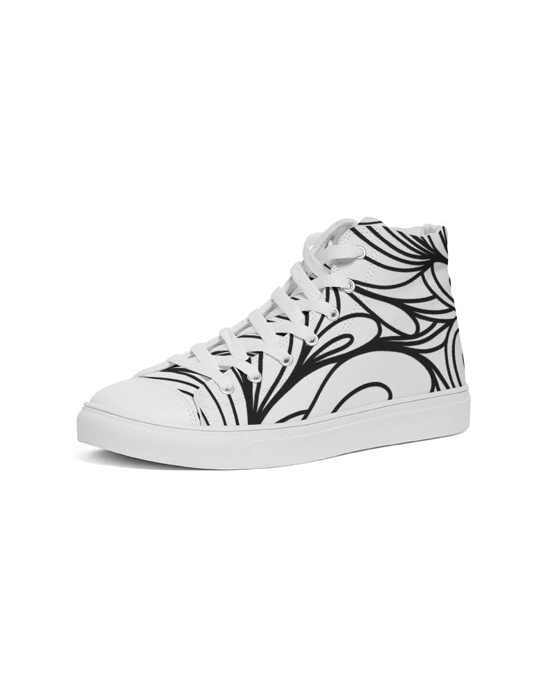 Louie Wri Black and White Collection Men's Hightop Canvas Shoe