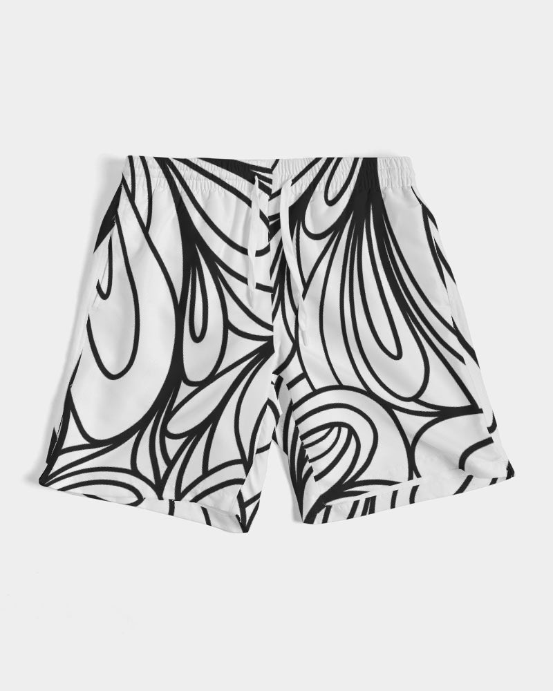 Louie Wri Black and White Collection Men's Swim Trunk