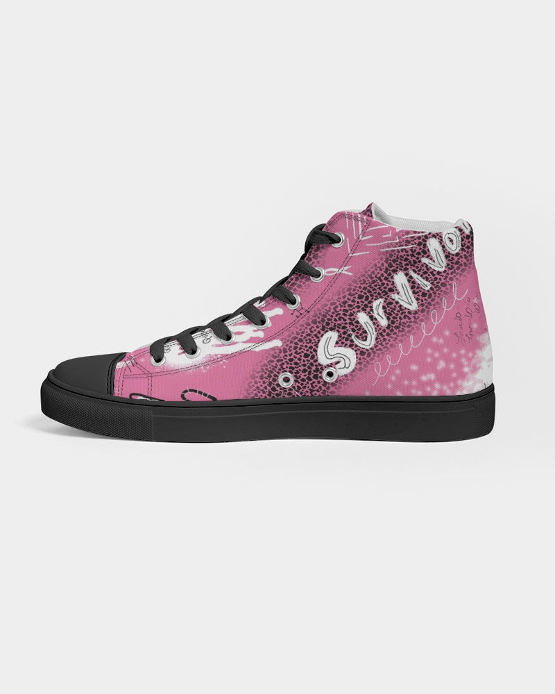 Survivor Pink Collection Women's Hightop Canvas Shoe - Black