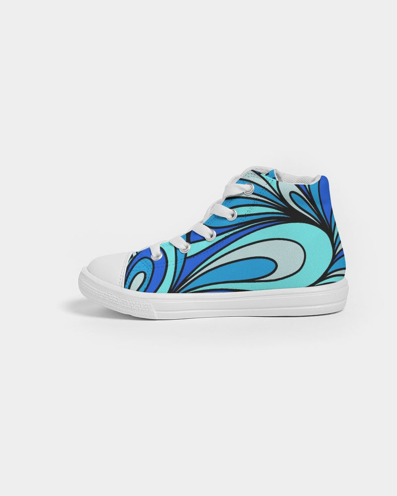 Louie Cool Bleu Kids Hightop Canvas Shoe