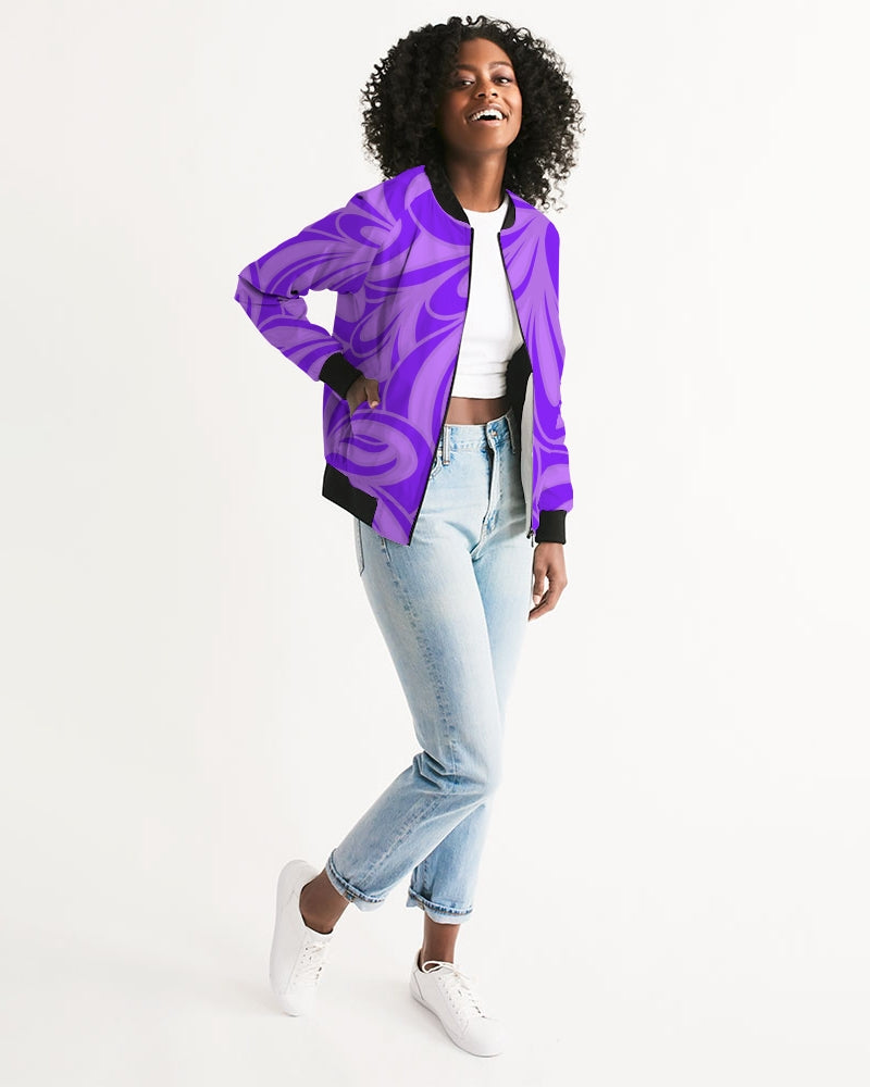 Louie Wri Purple Groove Women's Bomber Jacket