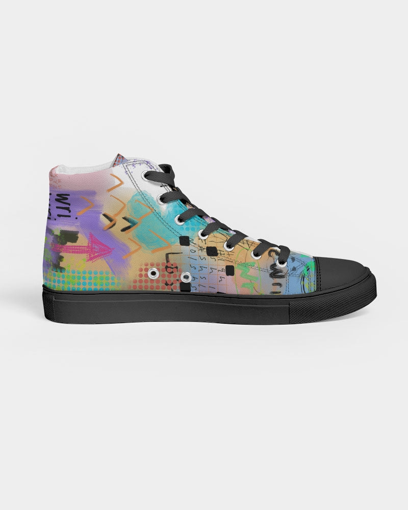 My Headphones Collection Women's Hightop Canvas Shoe - Black