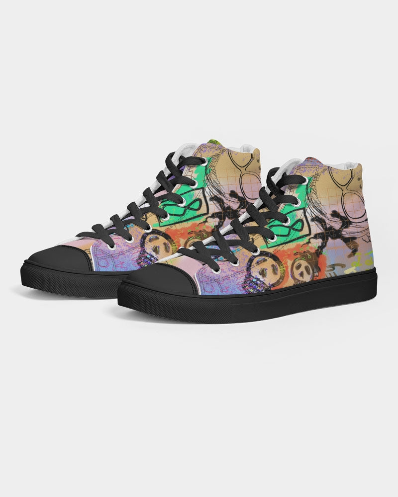 My Headphones Collection Women's Hightop Canvas Shoe - Black