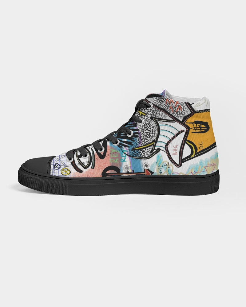 Louie Wri Trap 2 Collection Women's Hightop Canvas Shoe - Black