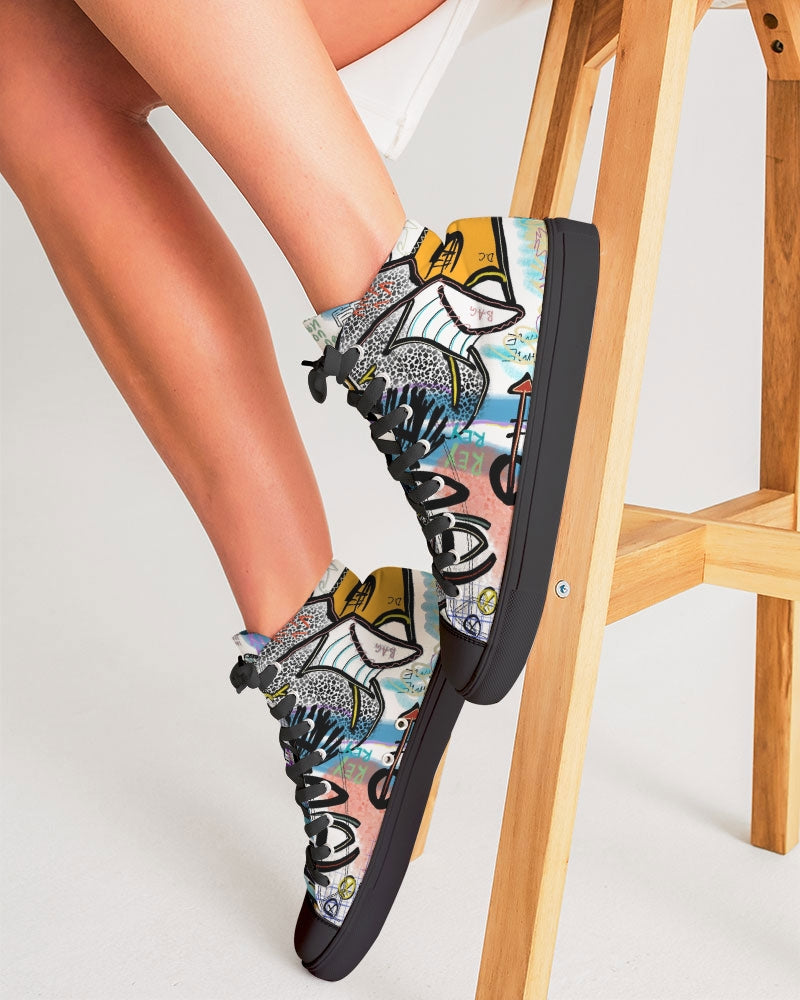 Louie Wri Trap 2 Collection Women's Hightop Canvas Shoe - Black