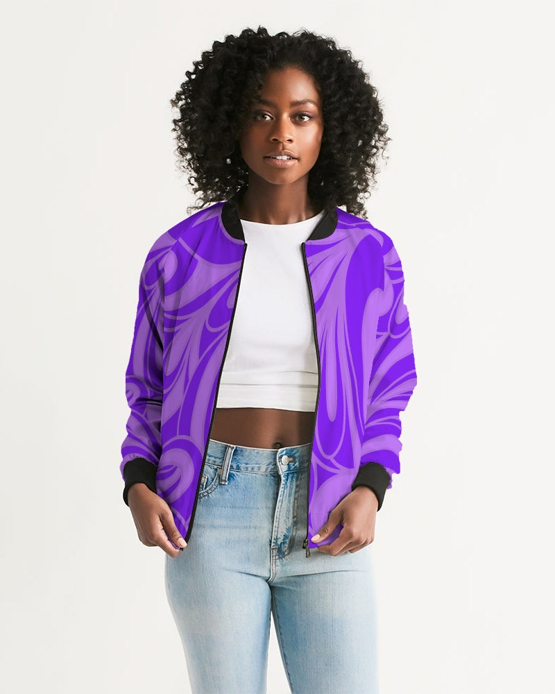 Louie Wri Purple Groove Women's Bomber Jacket